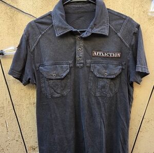 Affliction Men's Dark Gray Casual Shirt